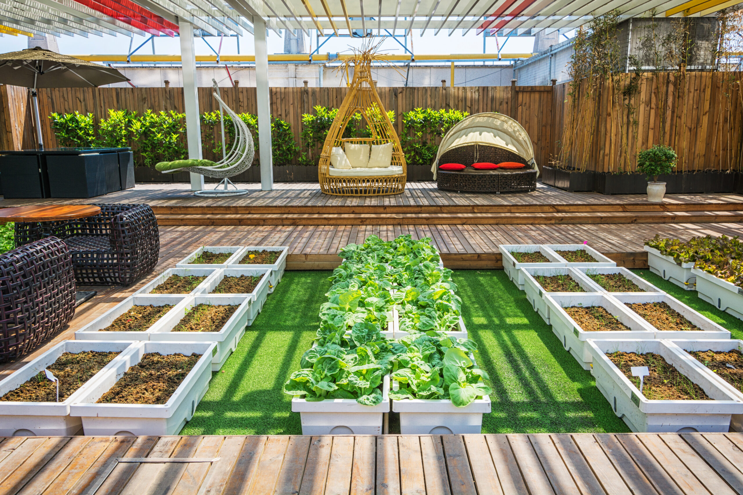 A covered lifestyle garden with indoor and outdoor living